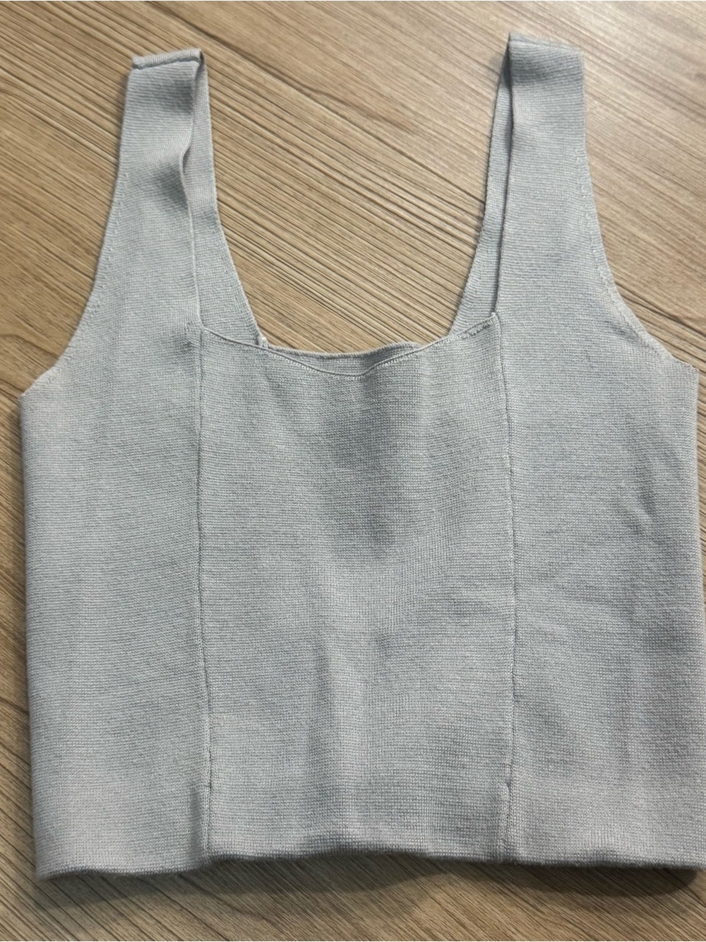 Abercrombie & Fitch Light Gray Square Neck Knit Tank